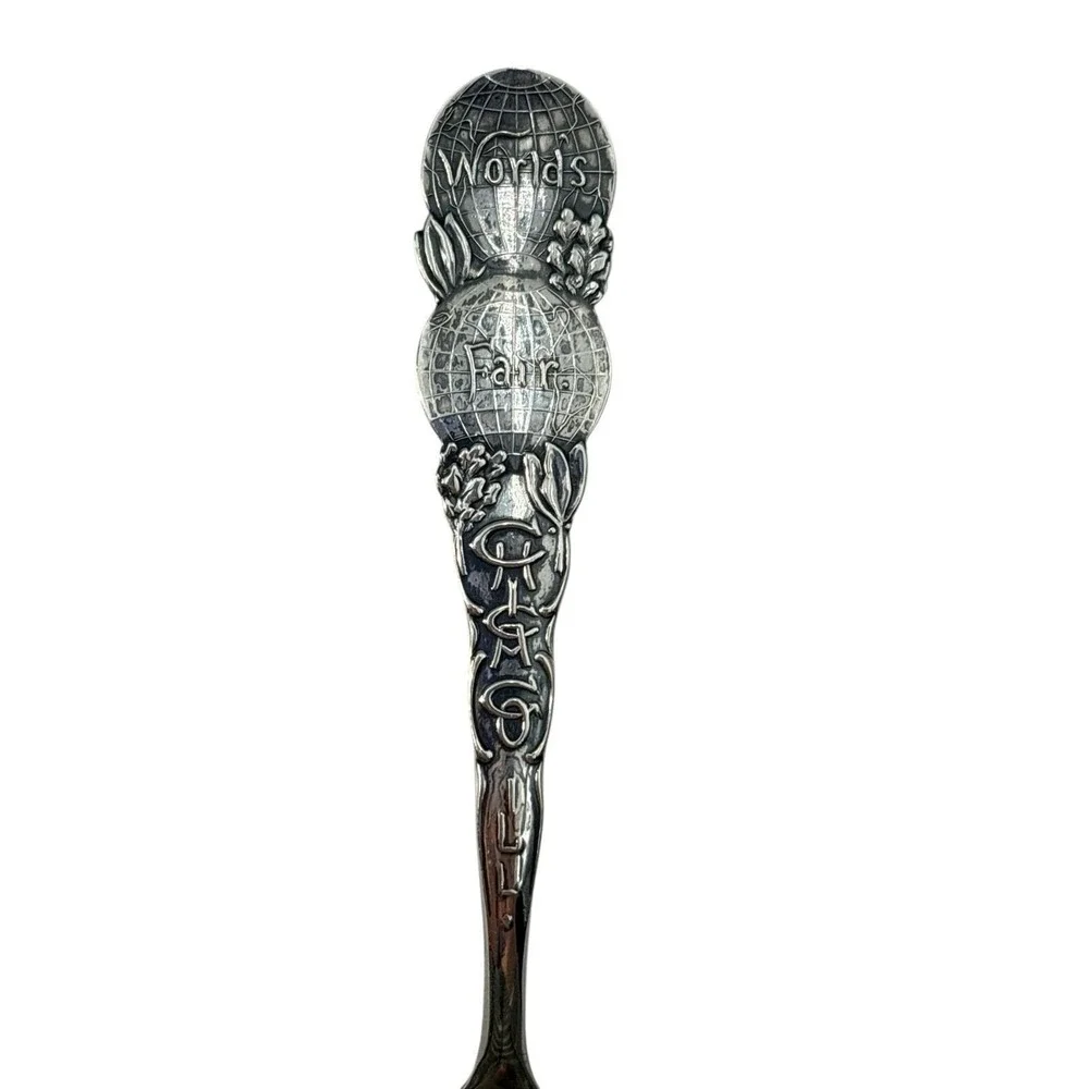 Antique‎ M.J. Co. 1892 Chicago Worlds Fair Sterling Silver 925 Spoon